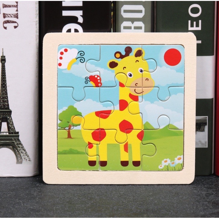 Combo 5 tranh Ghép Hình 3D Gỗ Nổi 11cm Cho Bé Phát Triển Trí Tuệ