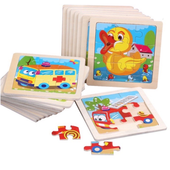 Combo 5 tranh Ghép Hình 3D Gỗ Nổi 11cm Cho Bé Phát Triển Trí Tuệ